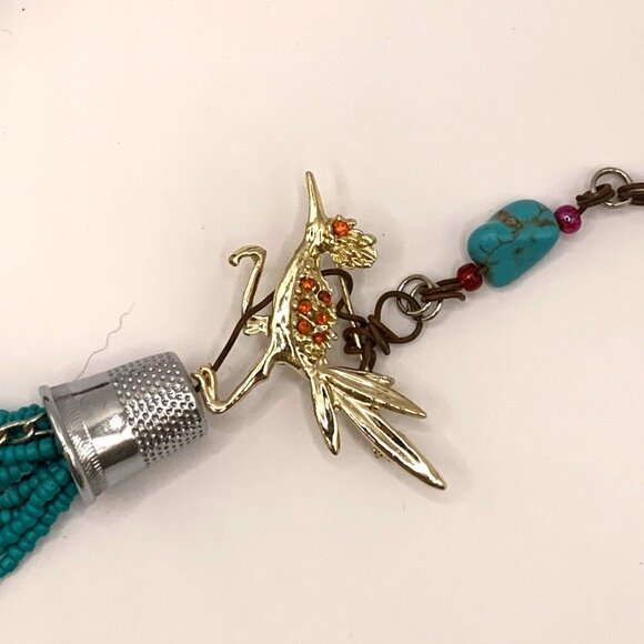 Fearless Cowgirl Mixed Media Assemblage Handmade Necklace Southwestern OOAK J694 - Picture 5 of 12